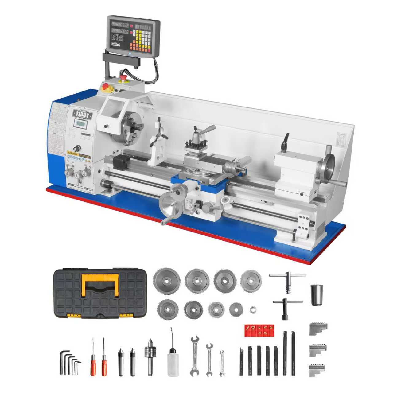 Metal Lathe Machine with DRO 11'' x 30'' High Precision Benchtop 0-2000 RPM Brushless Motor Variable Speed Metal Working Machine 2HP Small Lathe without Stand 1130VD