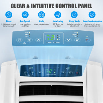 Costway 12000 BTU Dual Hose Portable Air Conditioner w/ Remote 47529318 New