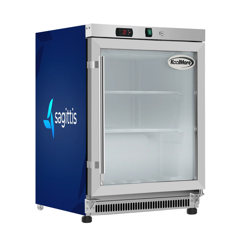 24 in. Commercial Countertop Display Freezer in White with Stainless Steel and Glass Door, 4.6 Cu. ft. - Wrap