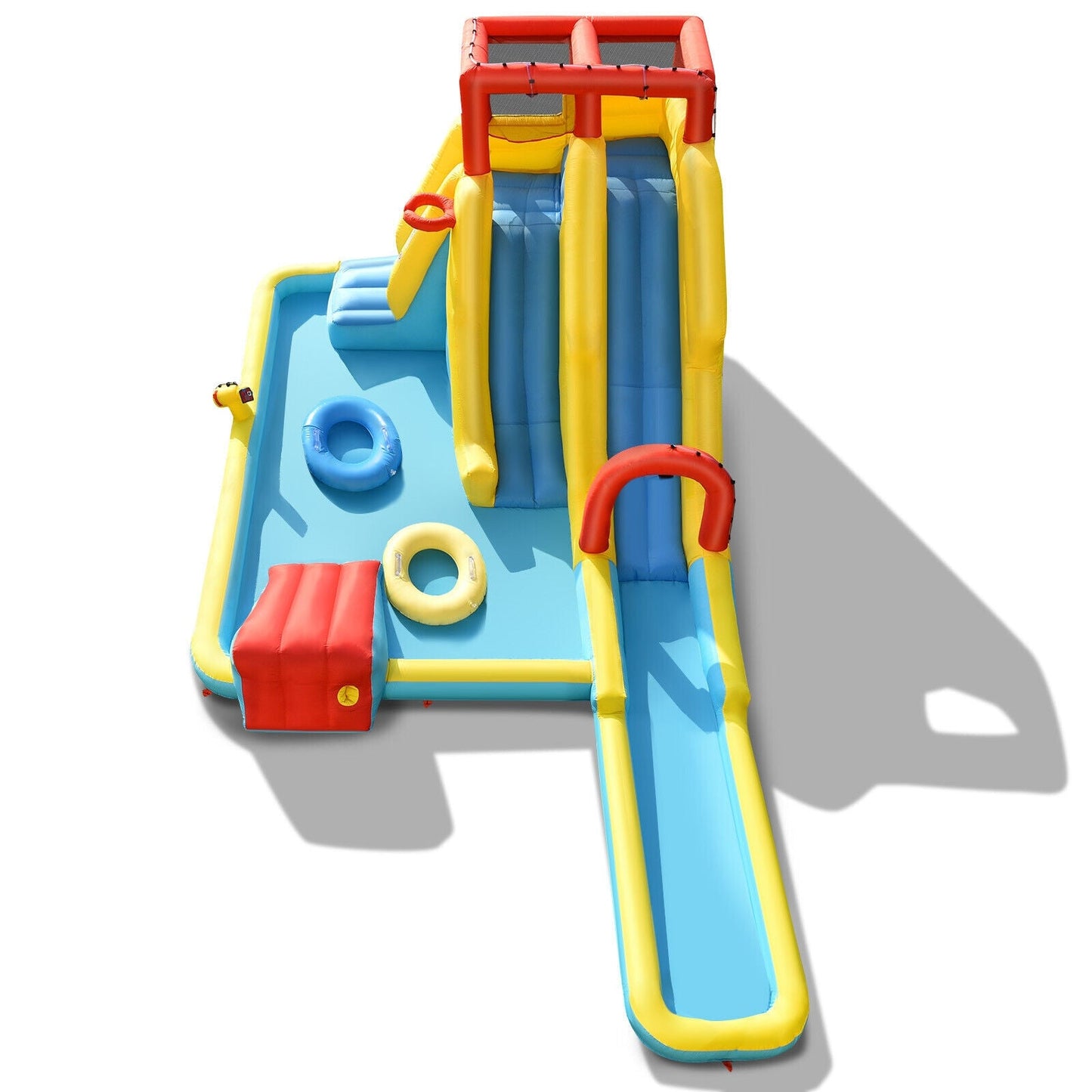 Costway Inflatable Dual Slide Water Park Climbing Bouncer w/ 735W Air Blower 25048361 New