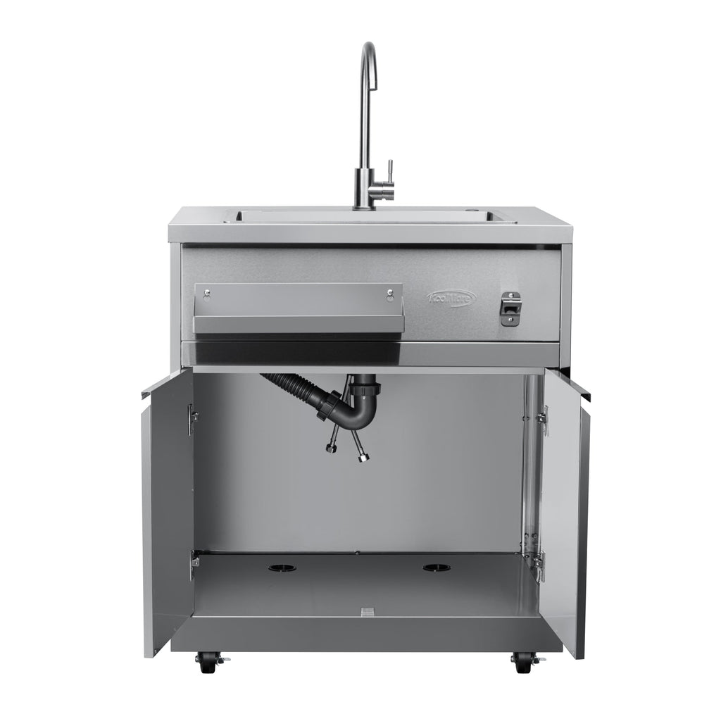 32 in. Sink with Cabinet in Stainless-Steel for Outdoor Kitchen (KM-OKS-SWC)