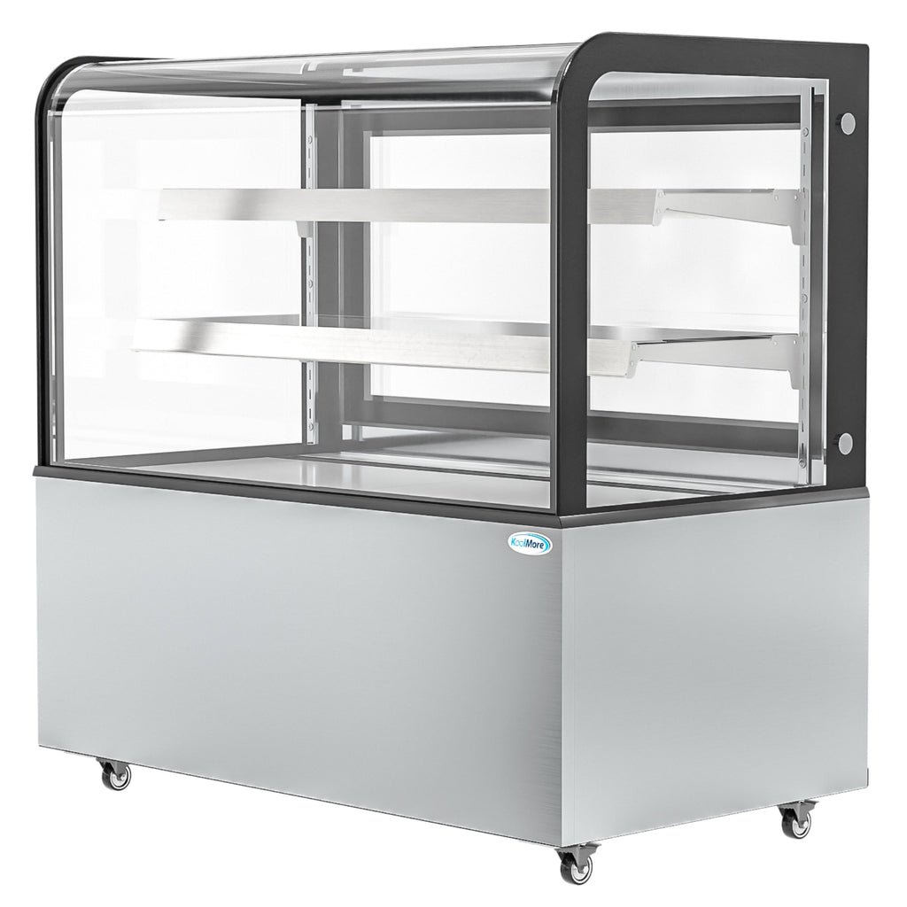 47 in. Dry Bakery Display Case with Front Curved Glass Protection, 14 cu ft.