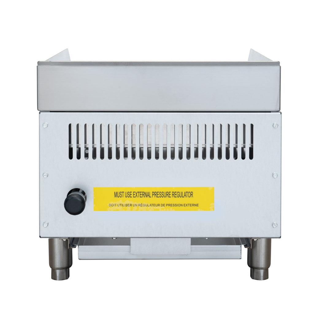 16 in. Commercial 1-Burner Natural Gas Charbroiler with 30,000 BTU in Stainless-Steel