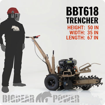 BigBear Power BBT618 Trencher 18 in. 7 HP Rato Engine 200 ft/Hr New