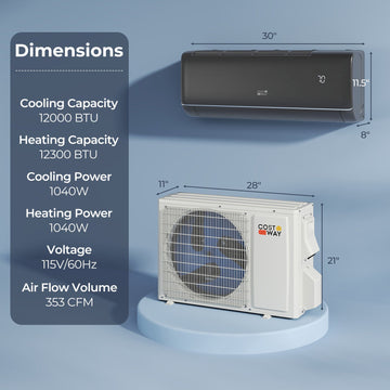 Costway 12000 BTU 22 SEER2 115V WiFi Mini Split AC Alexa Gray 613845972 New
