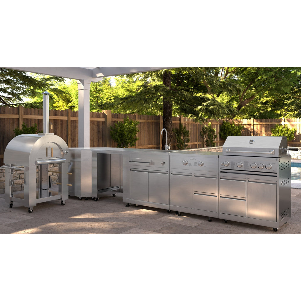 KoolMore Outdoor Kitchen 30 in. BBQ Liquid Propane Grill with Cabinet in Stainless-Steel