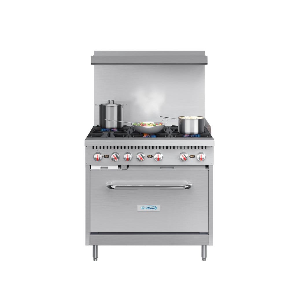 36 in. 6 Burner Commercial Liquid Propane Range in Stainless-Steel