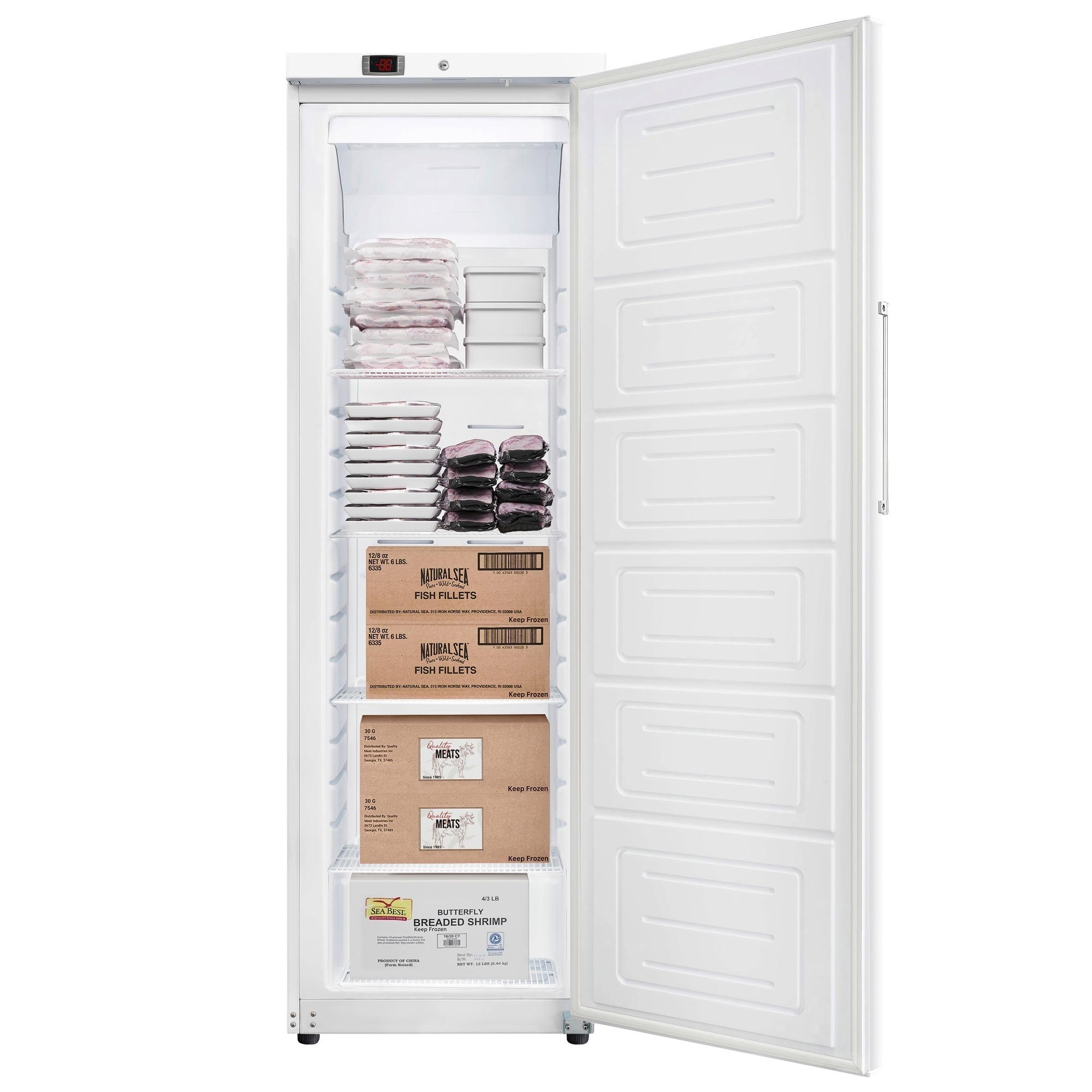 23 in. Commercial Auto-Defrost Reach-In Freezer ,12 cu. ft. in White