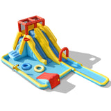 Costway Inflatable Dual Slide Water Park Climbing Bouncer w/ 735W Air Blower 25048361 New