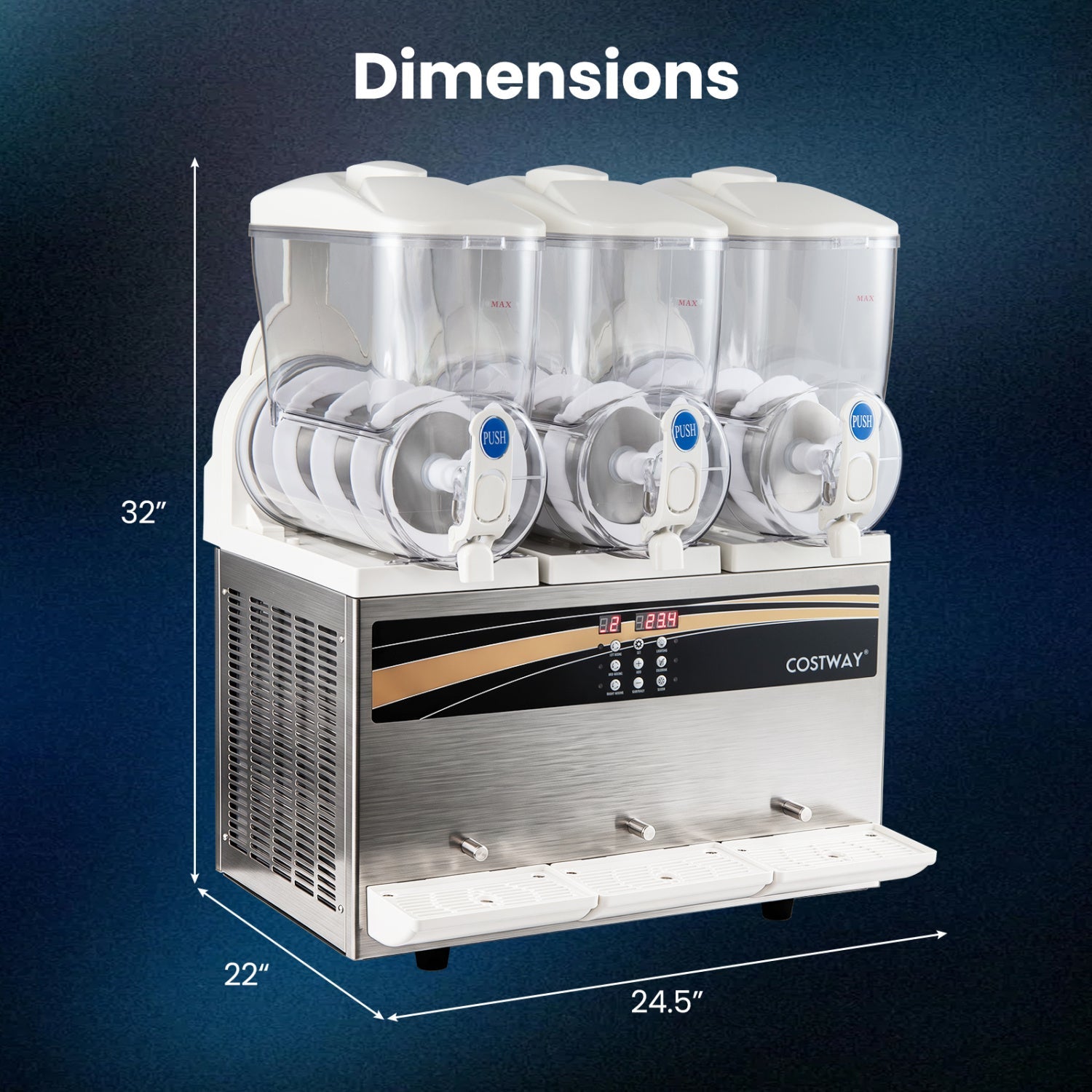 Costway 12 Gal Commercial Slushy Dispenser Triple 4 Gal Tanks Slushie Maker 26319503 New