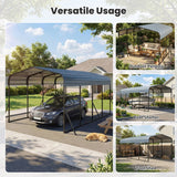 Costway 12' x 20' Heavy-Duty Galvanized Steel Carport Outdoor Garage Car Shelter 64969816 New