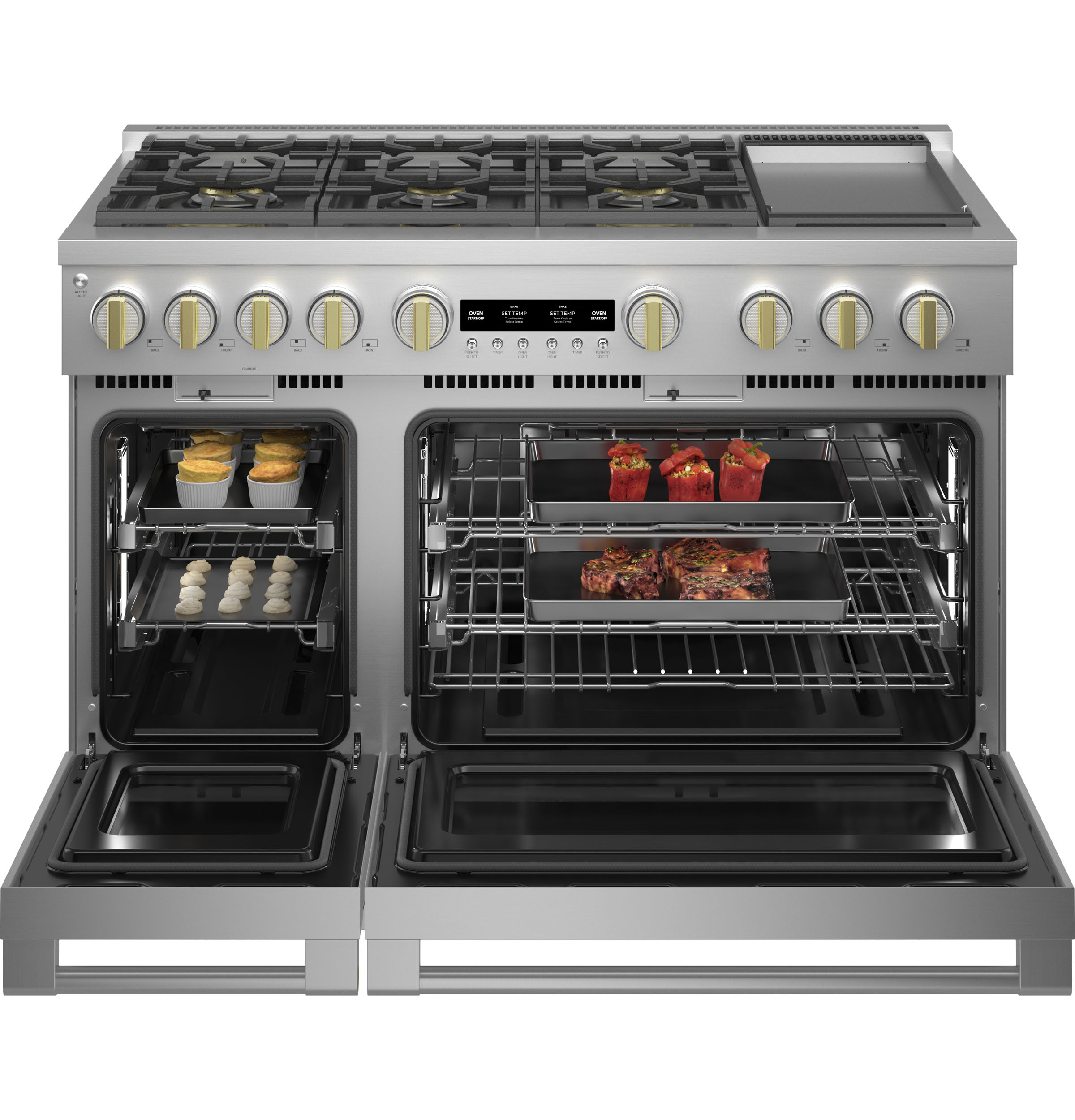 Monogram 48" All Gas Professional Range with 6 Burners and Griddle