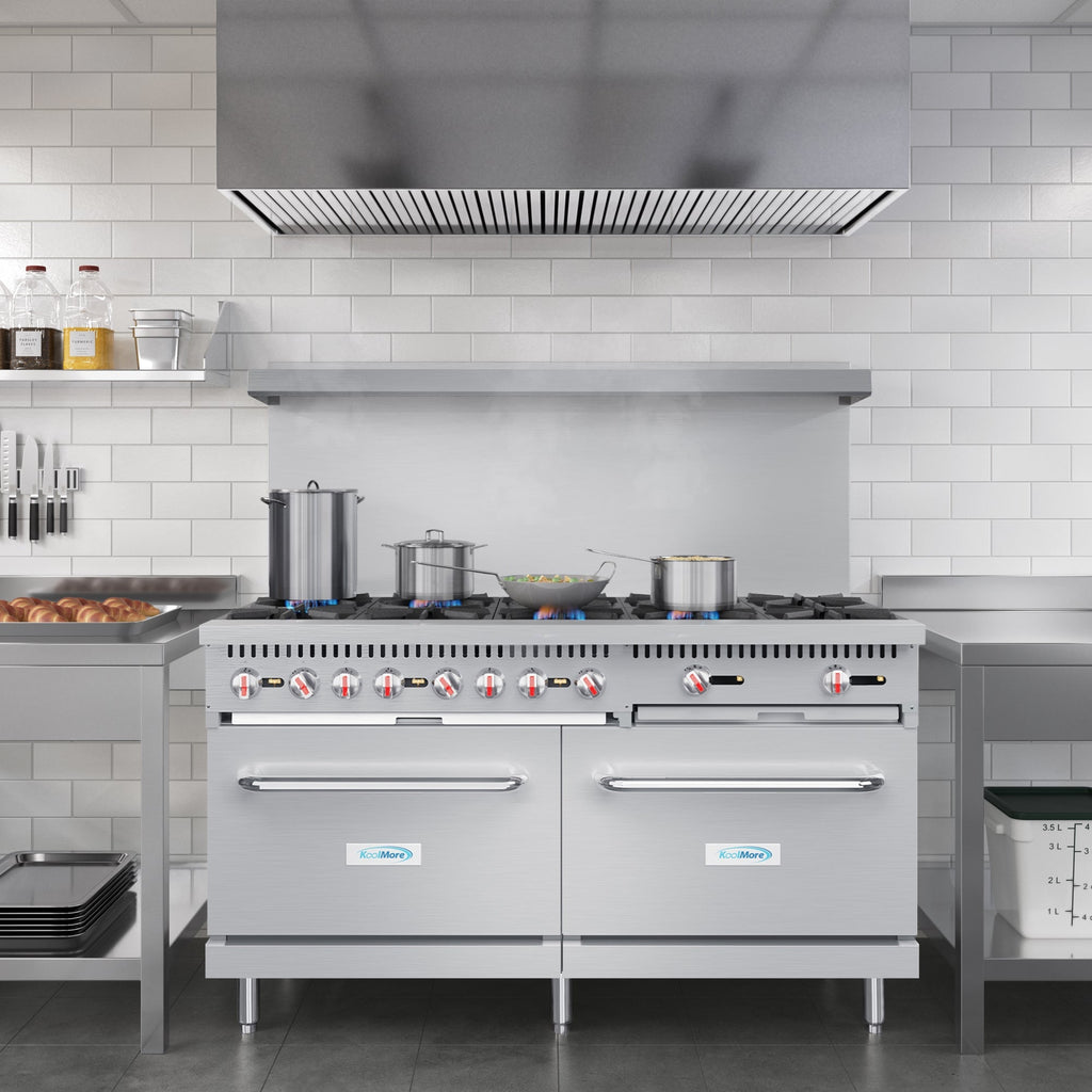 60 in. Commercial 10 Burner Natural Gas Range in Stainless-Steel