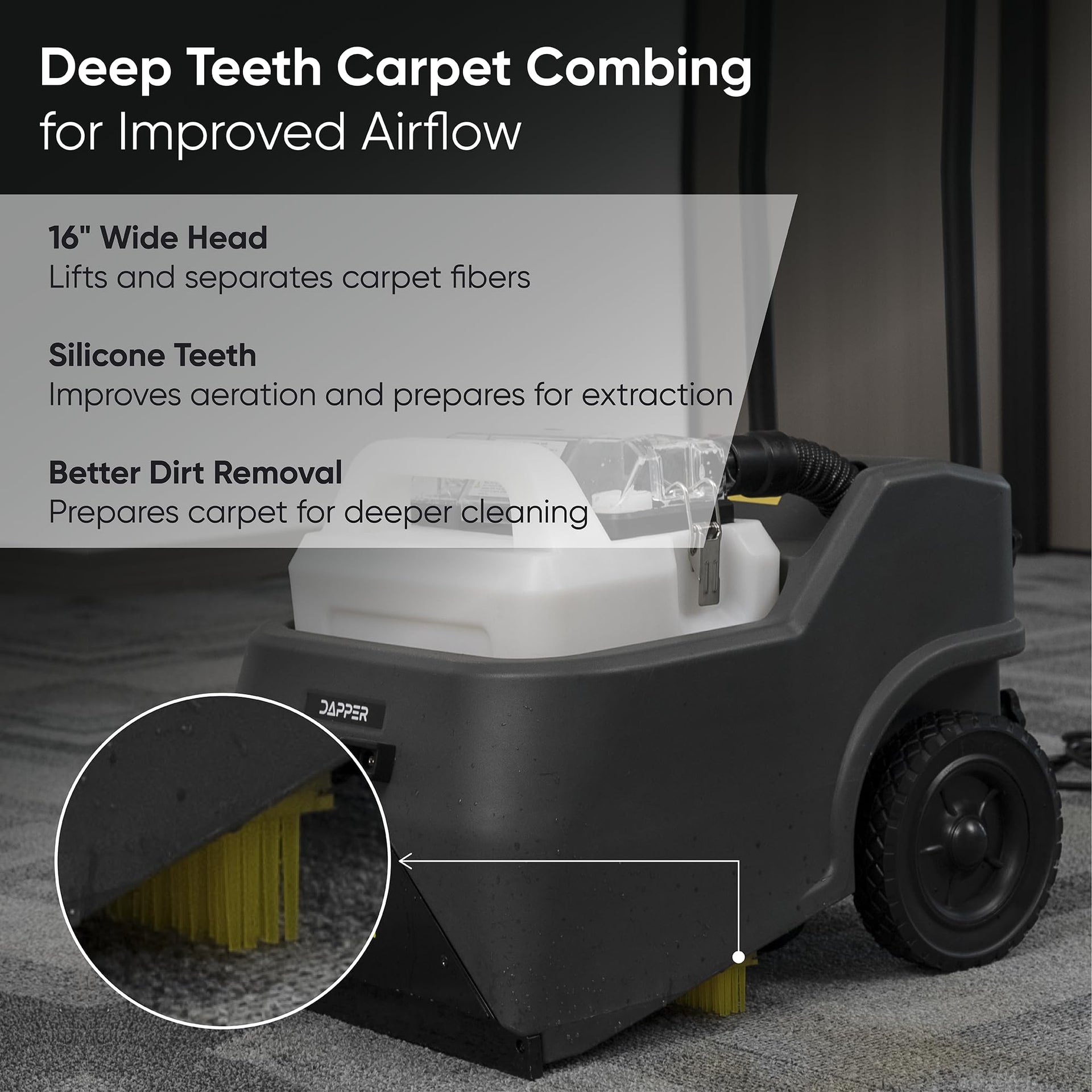 Dapper Supply Carpet Restoration Machine 3-in-1 Deep Combing Extraction 160°F Heated Drying New