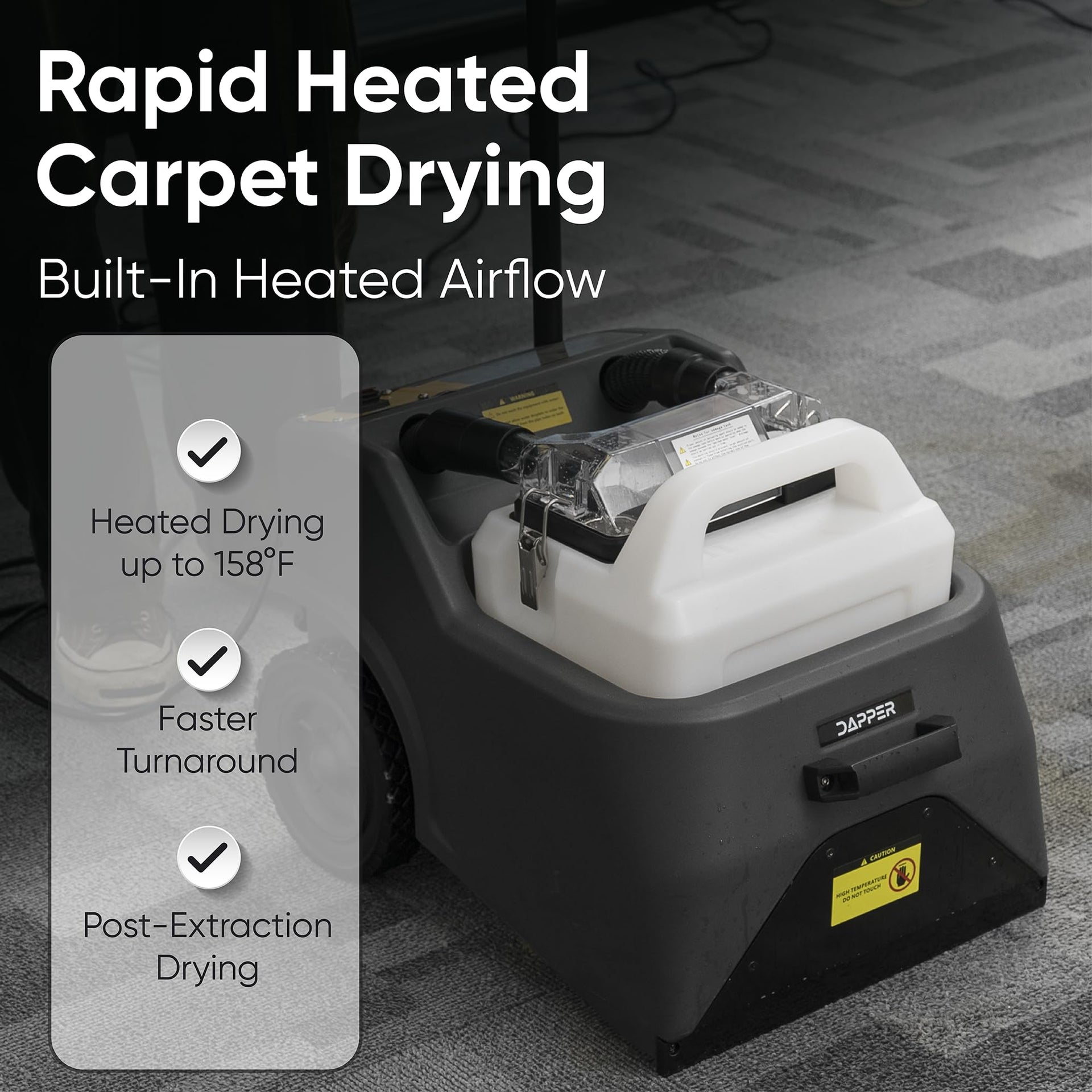 Dapper Supply Carpet Restoration Machine 3-in-1 Deep Combing Extraction 160°F Heated Drying New
