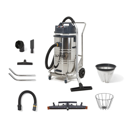 Dapper Supply Wet/Dry Vacuum Heavy Duty 21 Gal. 222 CFM 120V with Attachments New
