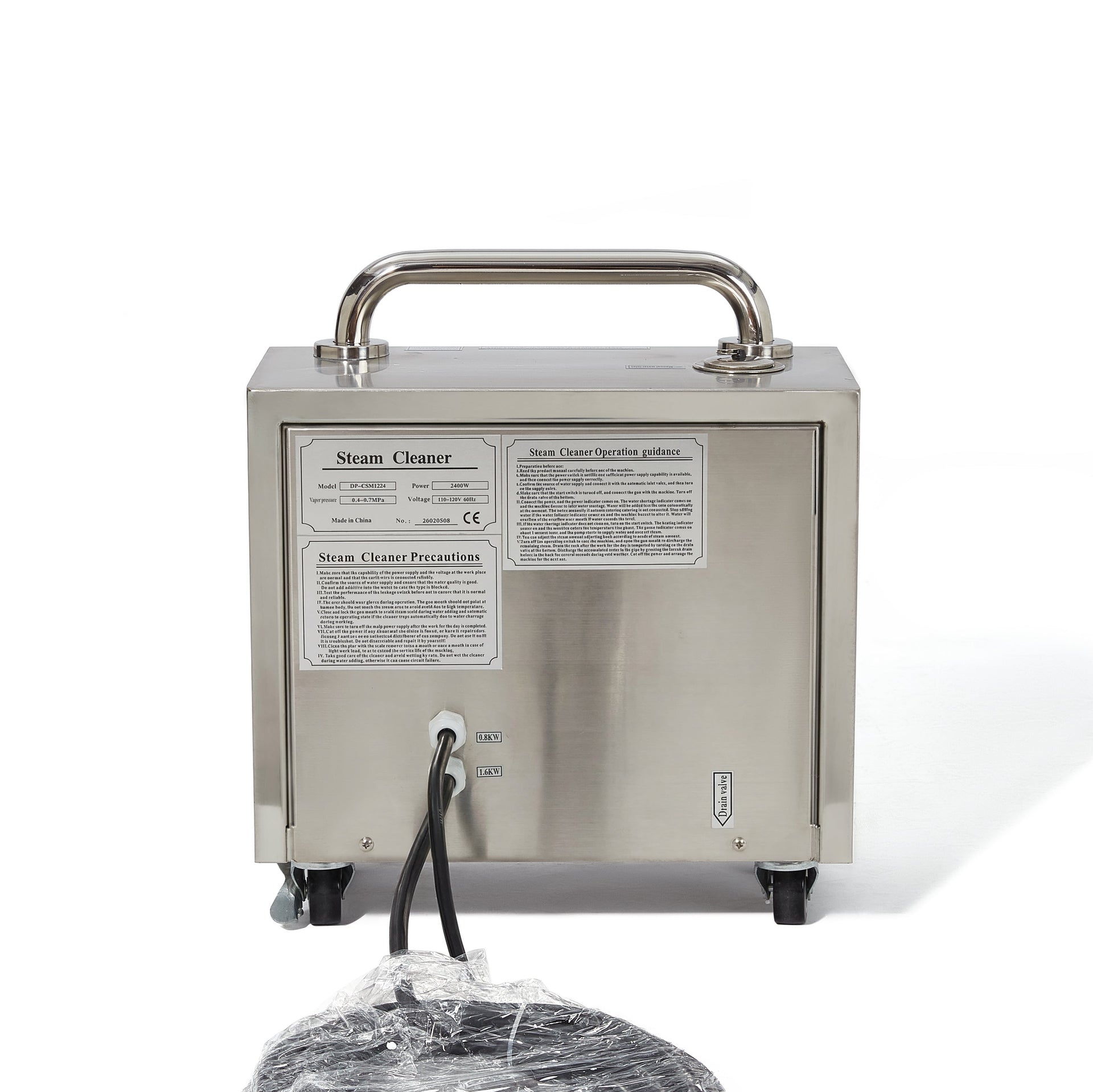 Dapper Supply Commercial Steam Cleaner with 1 Gal. Tank 230°F Max Temp New