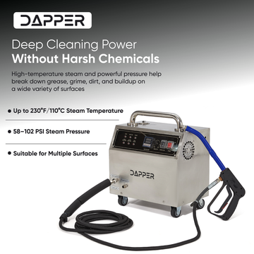 Dapper Supply Commercial Steam Cleaner with 1 Gal. Tank 230°F Max Temp New