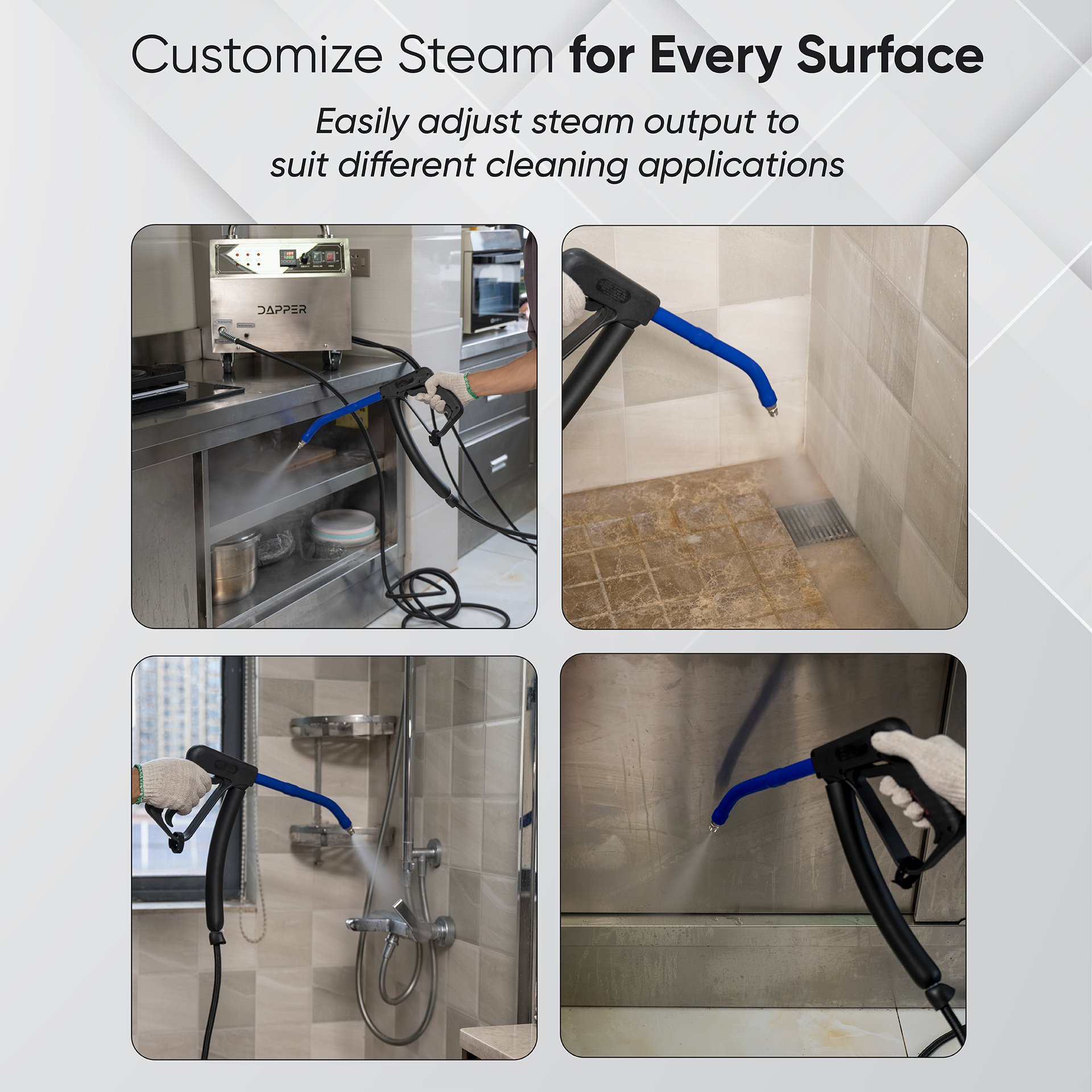 Dapper Supply Commercial Steam Cleaner with 1 Gal. Tank 230°F Max Temp New