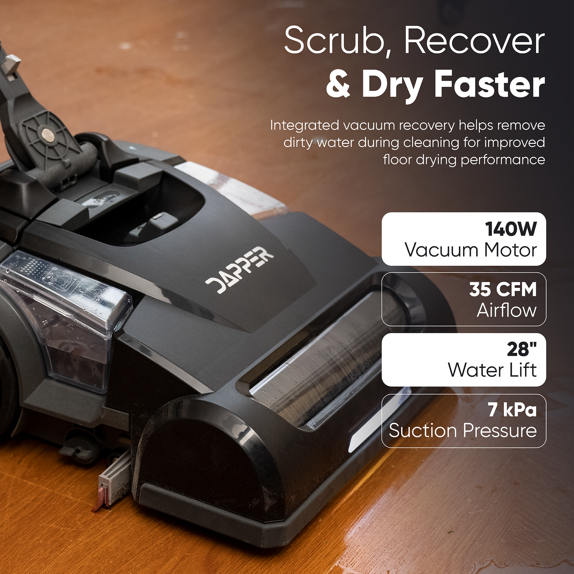 Dapper Supply Mini Floor Scrubber Battery Powered Dual Tank Foldable New