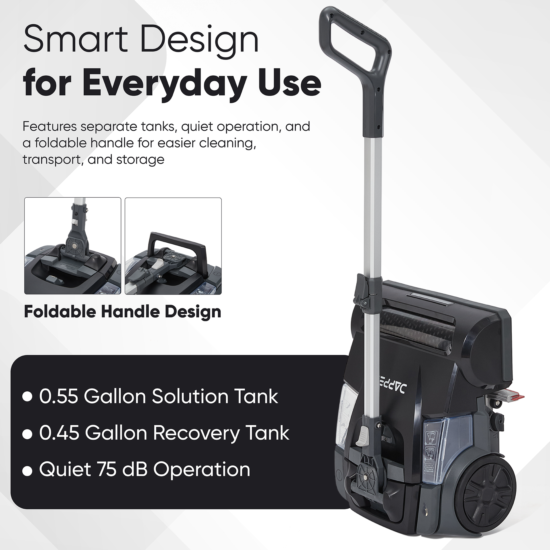 Dapper Supply Mini Floor Scrubber Battery Powered Dual Tank Foldable New