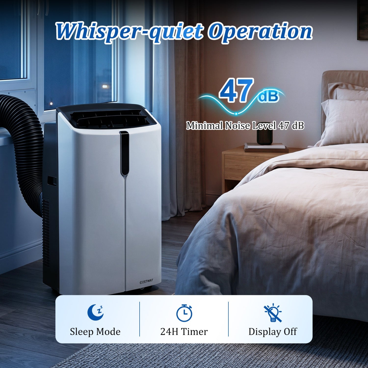 Costway 14000 BTU Smart Portable Air Conditioner APP Voice Control 750 Sq.Ft 33529430 New