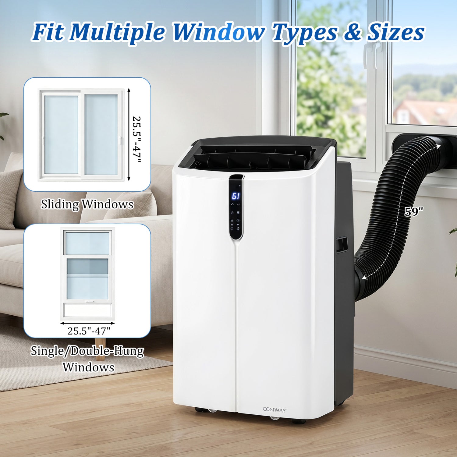 Costway 14000 BTU Smart Portable Air Conditioner APP Voice Control 750 Sq.Ft 33529430 New