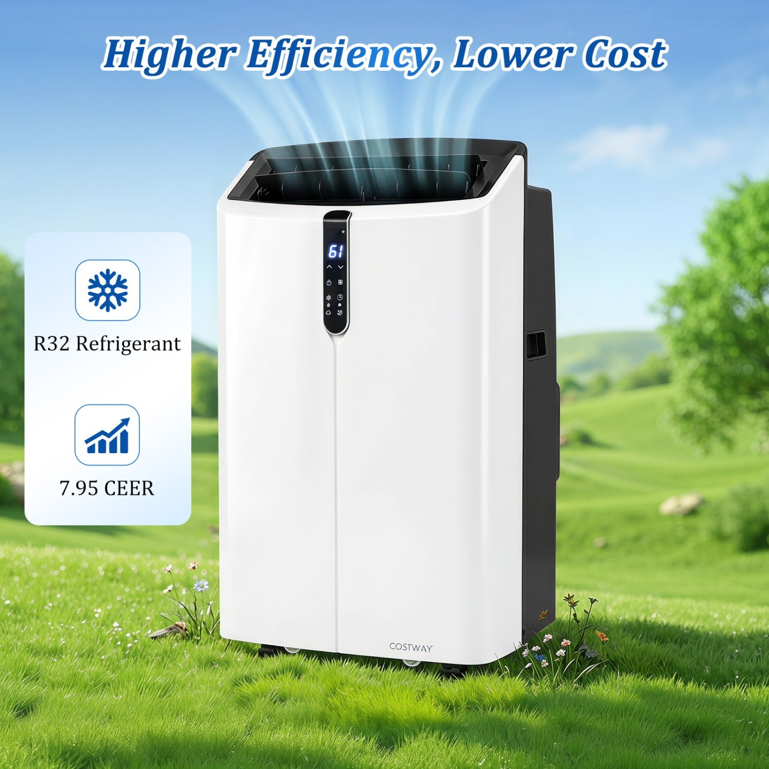 Costway 14000 BTU Smart Portable Air Conditioner APP Voice Control 750 Sq.Ft 33529430 New