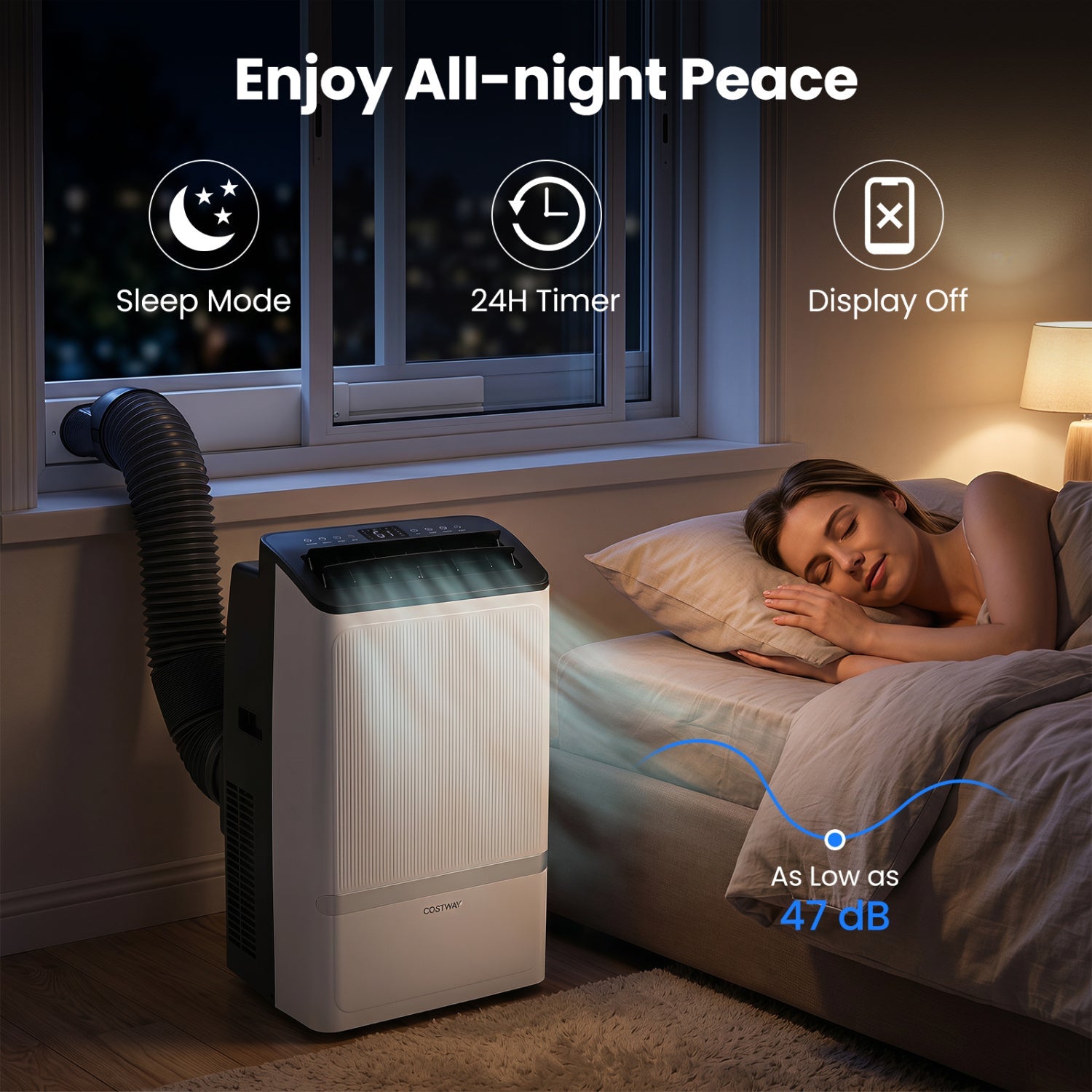 Costway 14000 BTU WiFi Portable Air Conditioner Dehumidifier 24H Timer 48639297 New