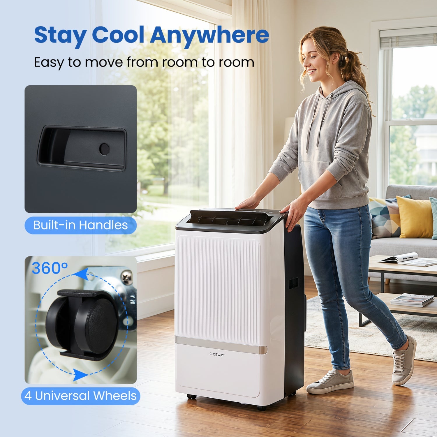 Costway 14000 BTU WiFi Portable Air Conditioner Dehumidifier 24H Timer 48639297 New