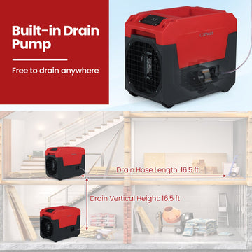 Costway 140 Pint Commercial Dehumidifier with Pump Drain Hose 14414787 New