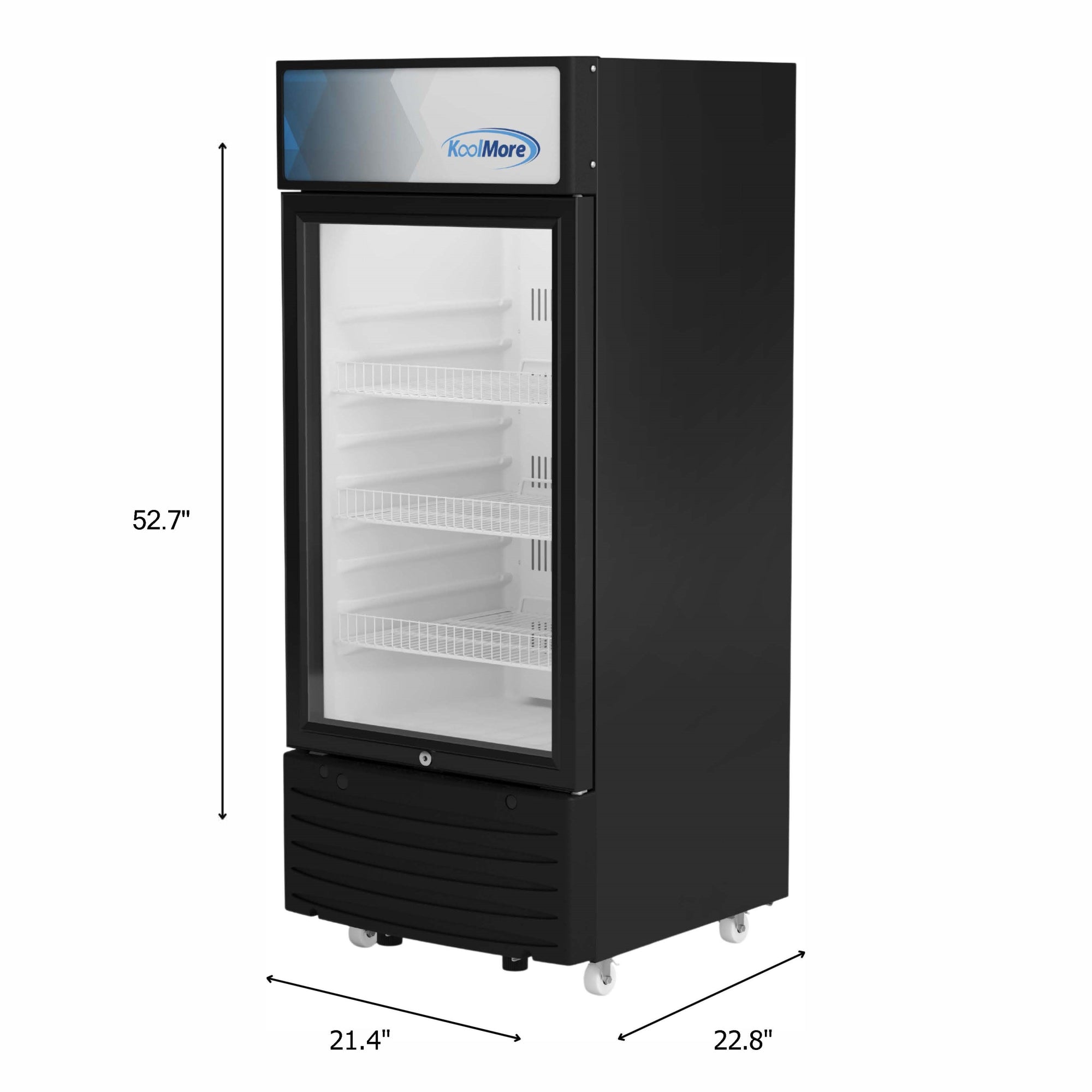 6 cu. ft. One Glass Door Commercial Display Merchandiser Refrigerator - Wrap