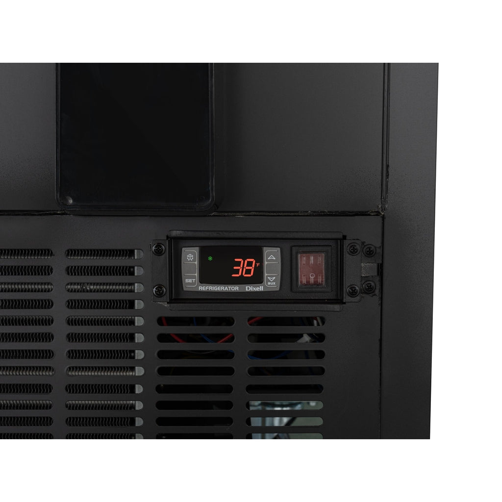 25 in. Commercial Bottle Cooler in Black with Built-In Opener, ETL Listed, 5 cu. ft.