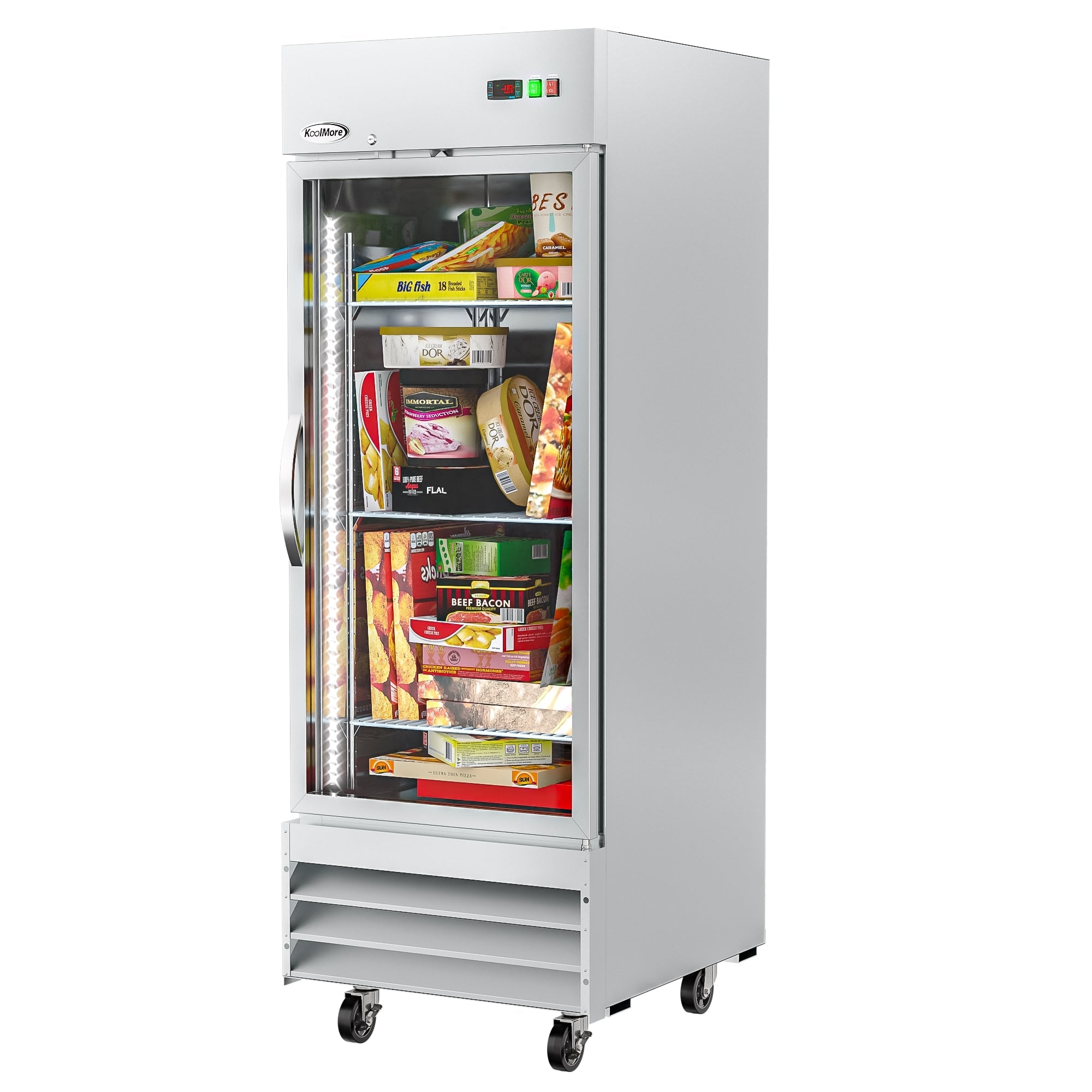 29 in. One Glass Door Reach-In Freezer 23 cu ft.