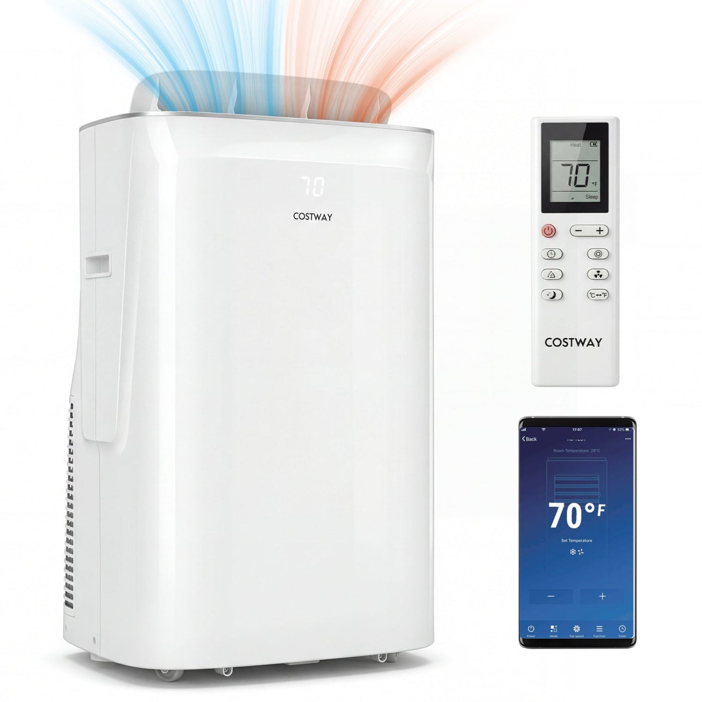 Costway 15000 BTU Inverter Smart WiFi Portable Air Conditioner Heater 79502212 New