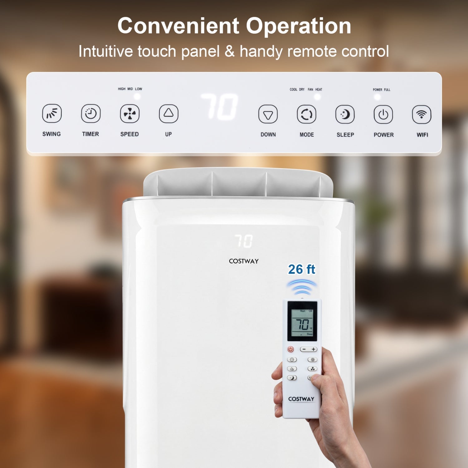 Costway 15000 BTU Inverter Smart WiFi Portable Air Conditioner Heater 79502212 New