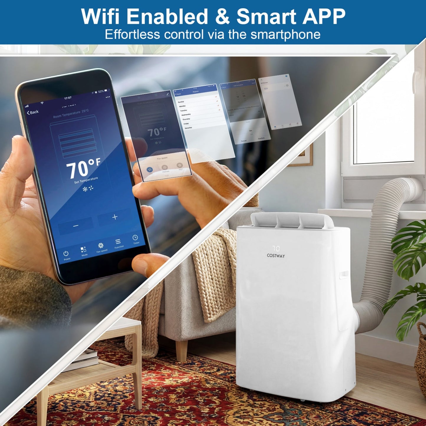 Costway 15000 BTU Inverter Smart WiFi Portable Air Conditioner Heater 79502212 New
