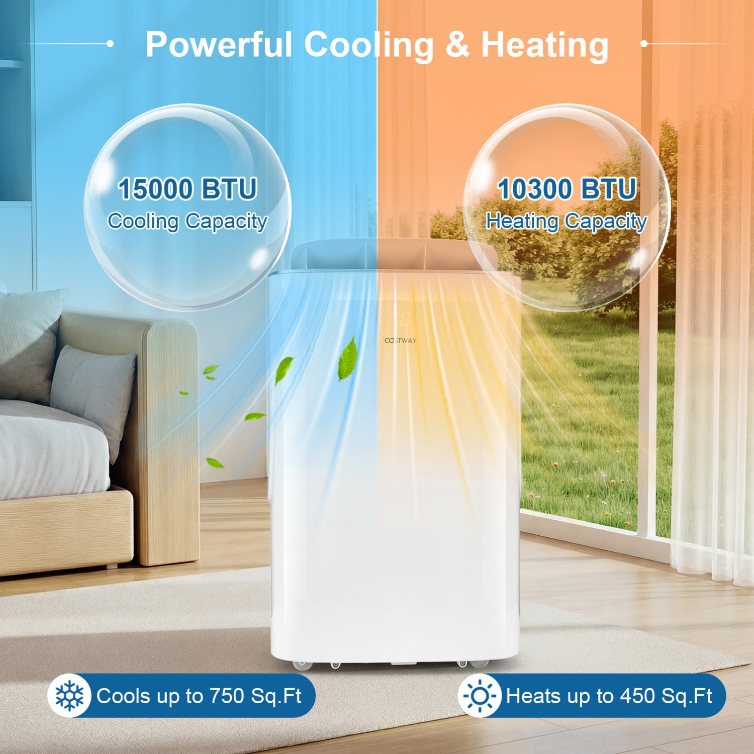 Costway 15000 BTU Inverter Smart WiFi Portable Air Conditioner Heater 79502212 New