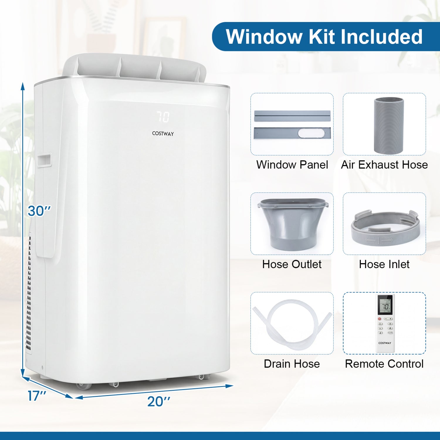 Costway 15000 BTU Inverter Smart WiFi Portable Air Conditioner Heater 79502212 New