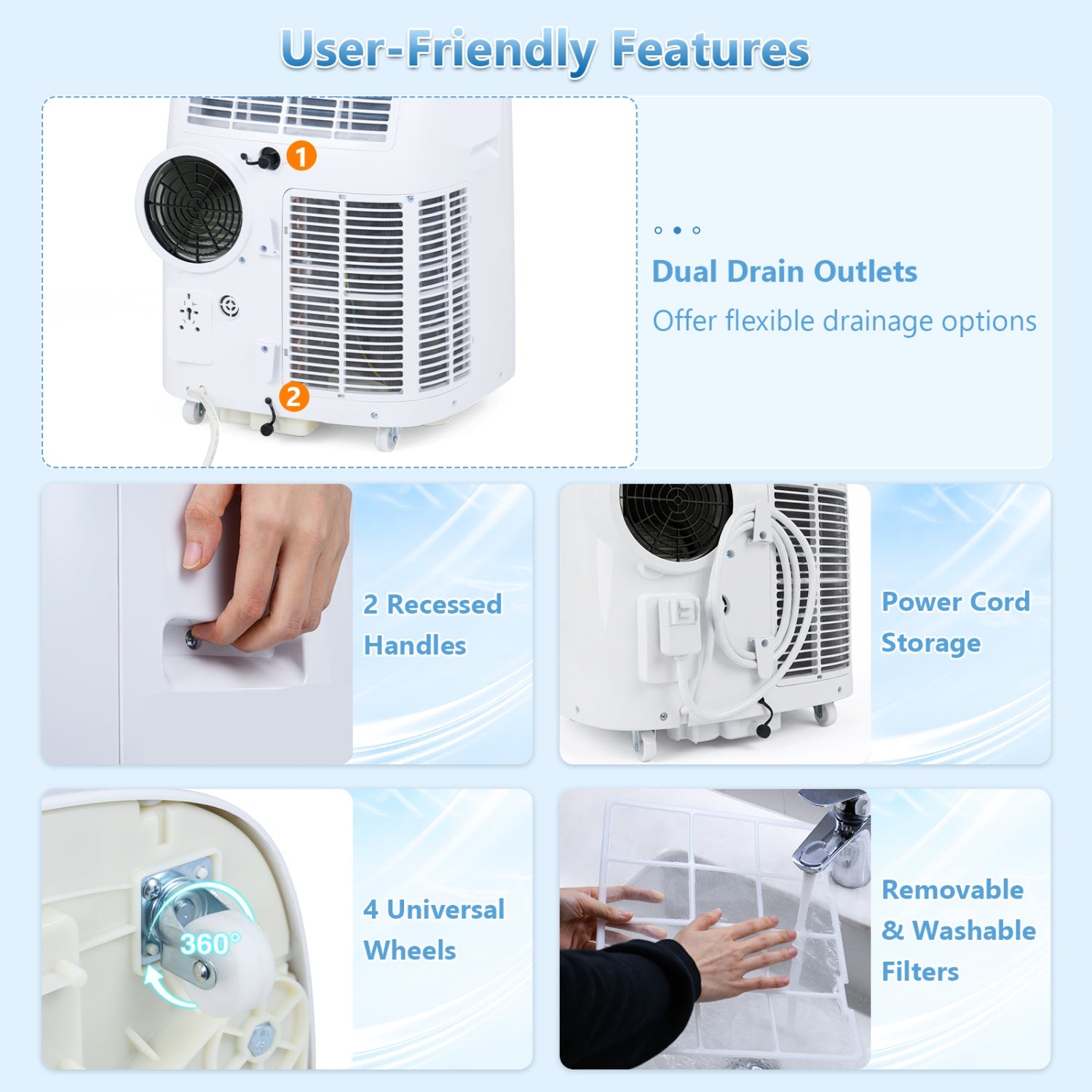 Costway 15000 BTU Portable Air Conditioner APP Control Fan 64668244 New
