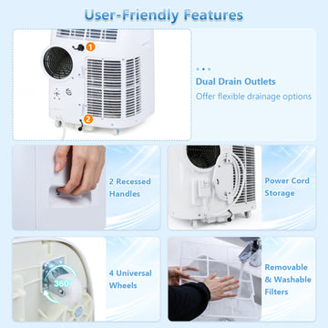 Costway 15000 BTU Portable Air Conditioner APP Control Fan 64668244 New