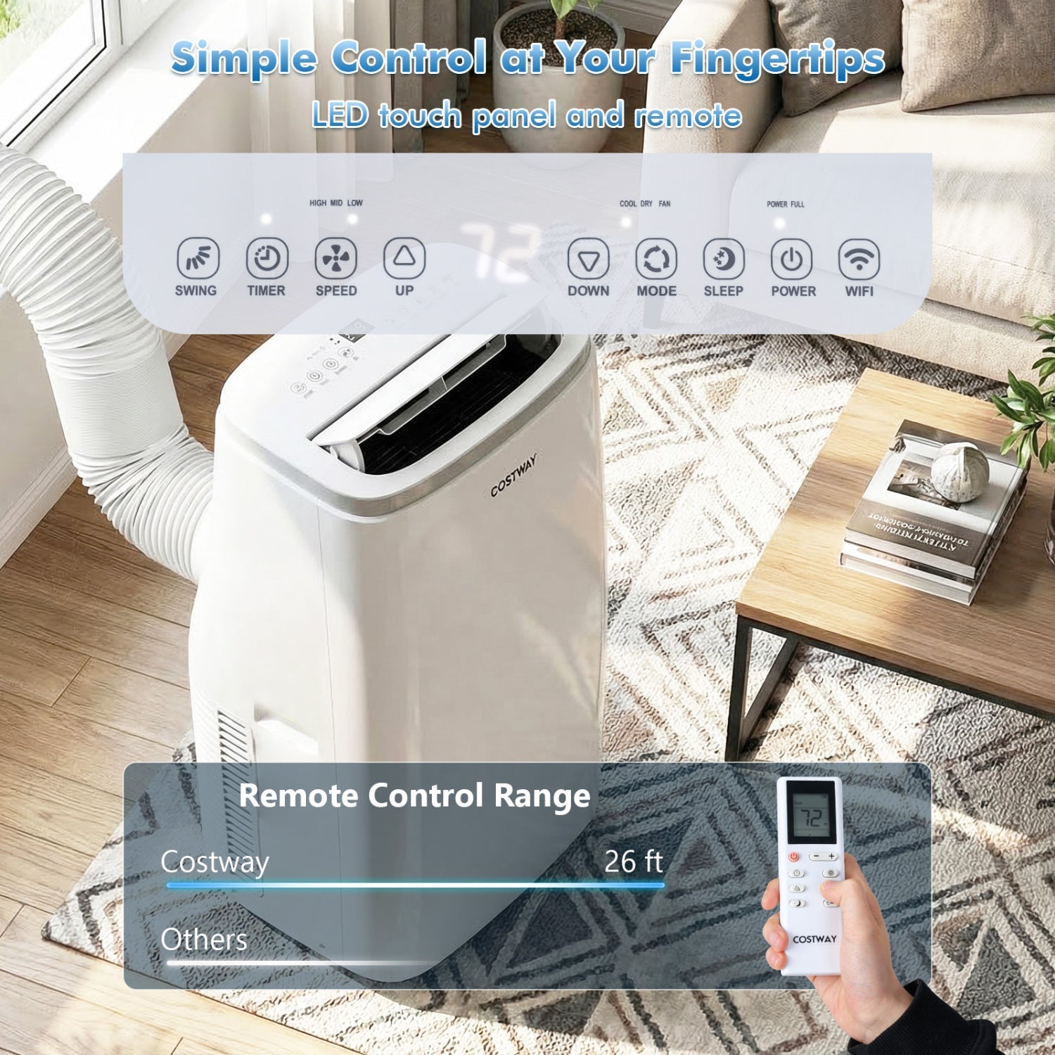 Costway 15000 BTU Portable Air Conditioner APP Control Fan 64668244 New