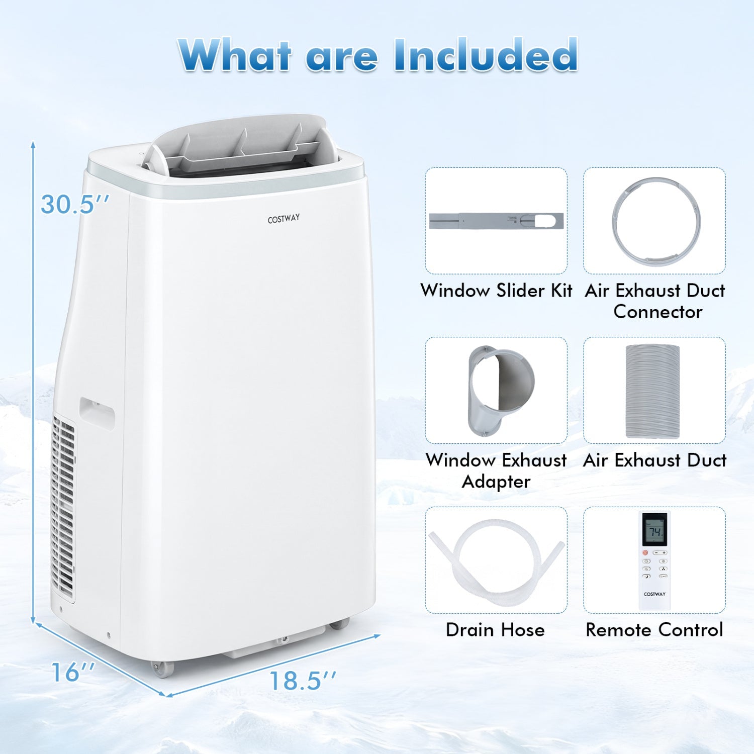 Costway 15000 BTU Portable Air Conditioner APP Control Fan 64668244 New