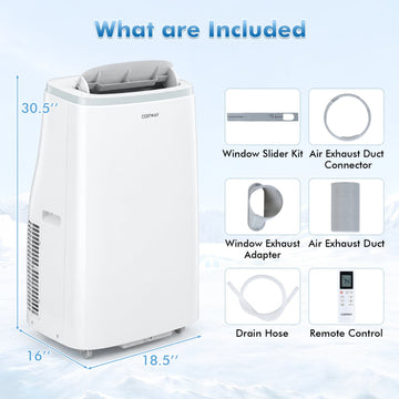 Costway 15000 BTU Portable Air Conditioner APP Control Fan 64668244 New