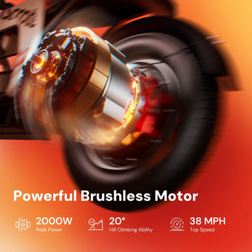 iScooter DX5 Pro Electric Scooter with Seat 2000W 52V 20Ah 62 Miles 38 MPH New