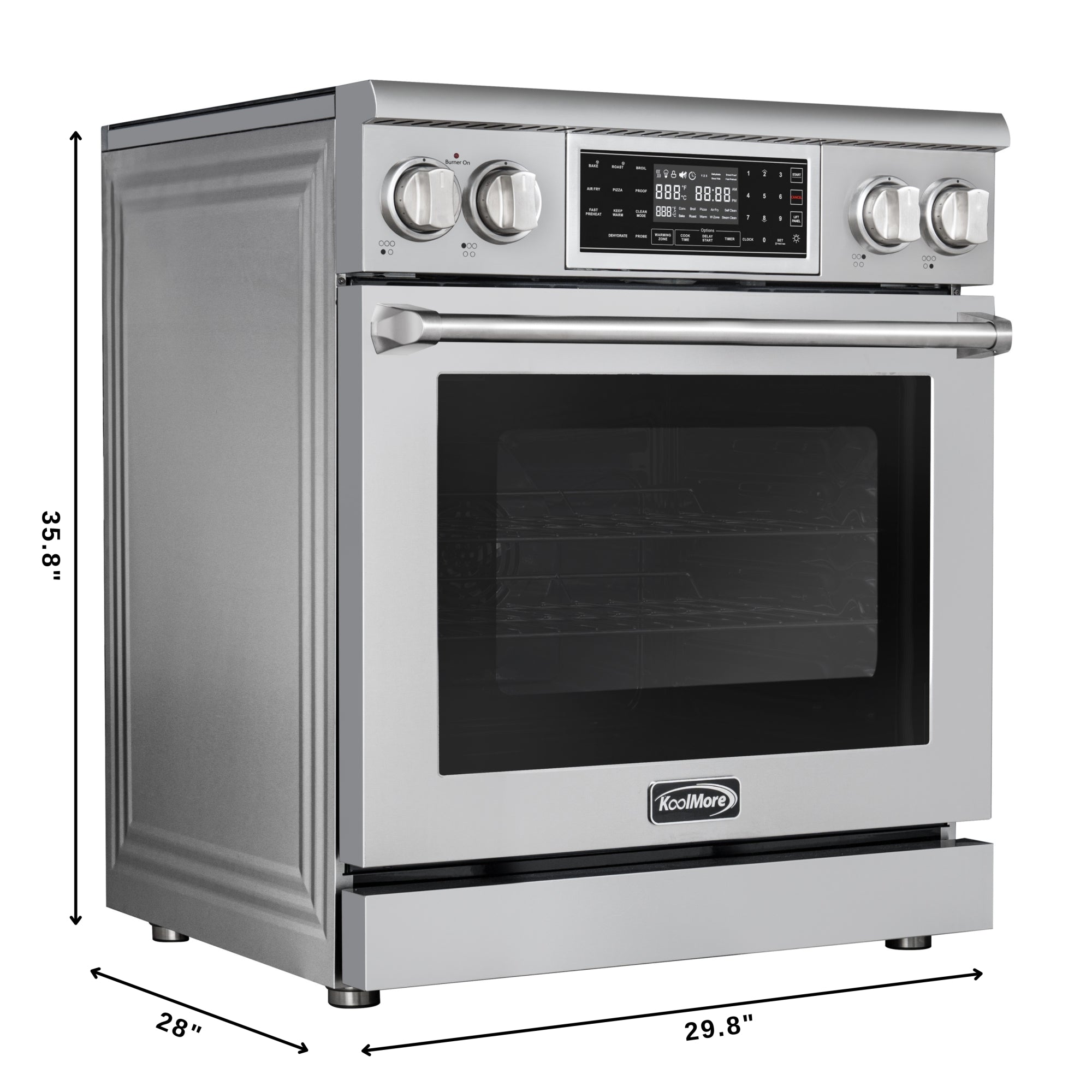 30 in. Electric Professional Range with Tilt Panel and Digital controls, Self-Cleaning, 16300W of Power, 240V in Stainless-Steel