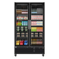 45 in. Two-Door Commercial Display Merchandiser Refrigerator in Sleek Black, 35 cu. ft. ETL Listed