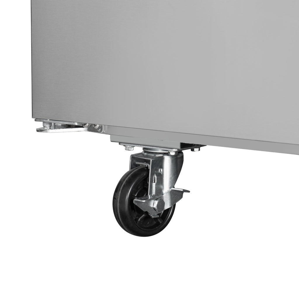 48 in. Two-Door Commercial Undercounter Freezer in Stainless Steel with Casters, ETL Listed