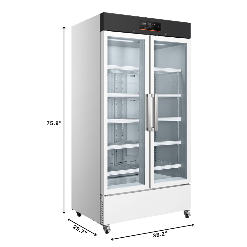 48 in. 35 cu. ft. Medical Vaccine Refrigerator for Pharmacy and Laboratory with Multi-Level Emergency Alarms, UL-Listed in White