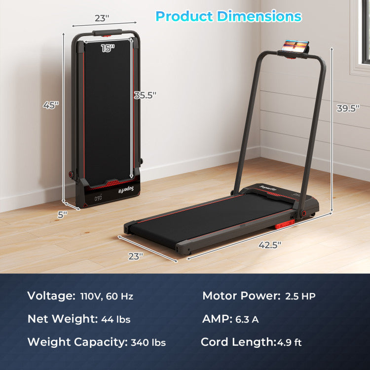 Costway 3-in-1 Folding Treadmill & Modern Accent Chair Home Fitness Relaxation Set 45044279 New
